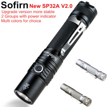 Sofirn New SP32A V2.0 Powerful LED Flashlight 18650 High Power 1300lm Cree XPL2 Torch Light 2 Groups With Ramping Indicator Lamp