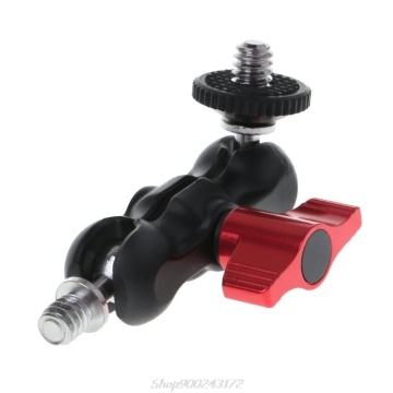 Double Ball Head Shoe Mount Adapter Magic Arm 1/4