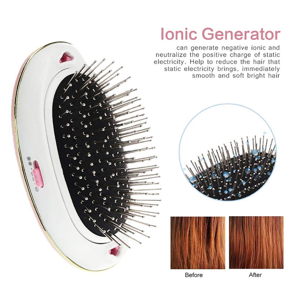 Portable Electric Ionic Hairbrush Mini Hair Brush Comb Massager Portable Electric Ionic Hair brush Takeout Mini Hair Brush Comb