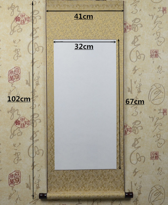 Chinese painting paper framed calligraphy scroll blank four feet four full precision mounted vertical silk