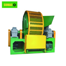 Double shafts recycle truck car tire shredder machine