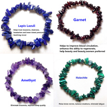 Irregular Natural Gem Stone Bracelet Stretch Chip Beads Nuggets Amazonite Rose Crystal Quartz Bracelets Bangles For Women