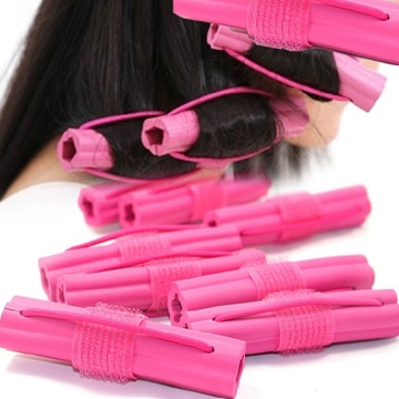 6Pcs/Set Pink Flower Shape Soft Hair Curler Sleeping Magic Sponge Hair Rollers DIY Hair Design Curlers Twist Hairdresser Tool