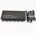 6F2E10/100M Ethernet Switch 6 Fiber Port 25KM 2 UTP RJ45 Fast Erhetnet Fiber Optical Switch with 5V 2A power supply
