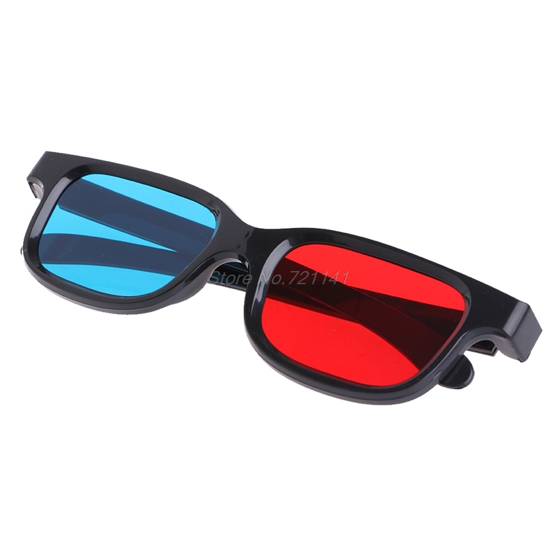 Universal Black Frame Red Blue Cyan Anaglyph 3D Glasses 0.2mm For Movie Game DVD Electronics Stocks Dropship