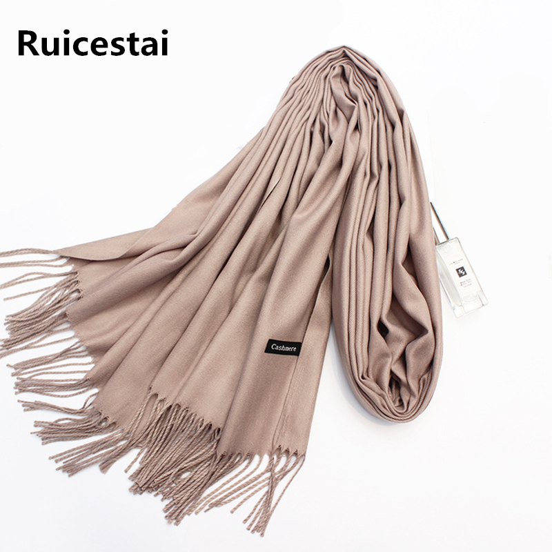 hot sale 2020 brand women winter scarves shawls cashmere scarf wrap lady pashmina solid long size soft bandana foulard female