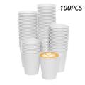 100pcs Thick White Paper Cup Disposable Tea Milk Cup Coffee Cup Party Supplies