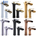 Amibronz Waterfall Basin Faucet Brass Mixer Hot Cold Mixer Basin Tap White/Chrome/Black/Antique Bathroom Faucets 8882S