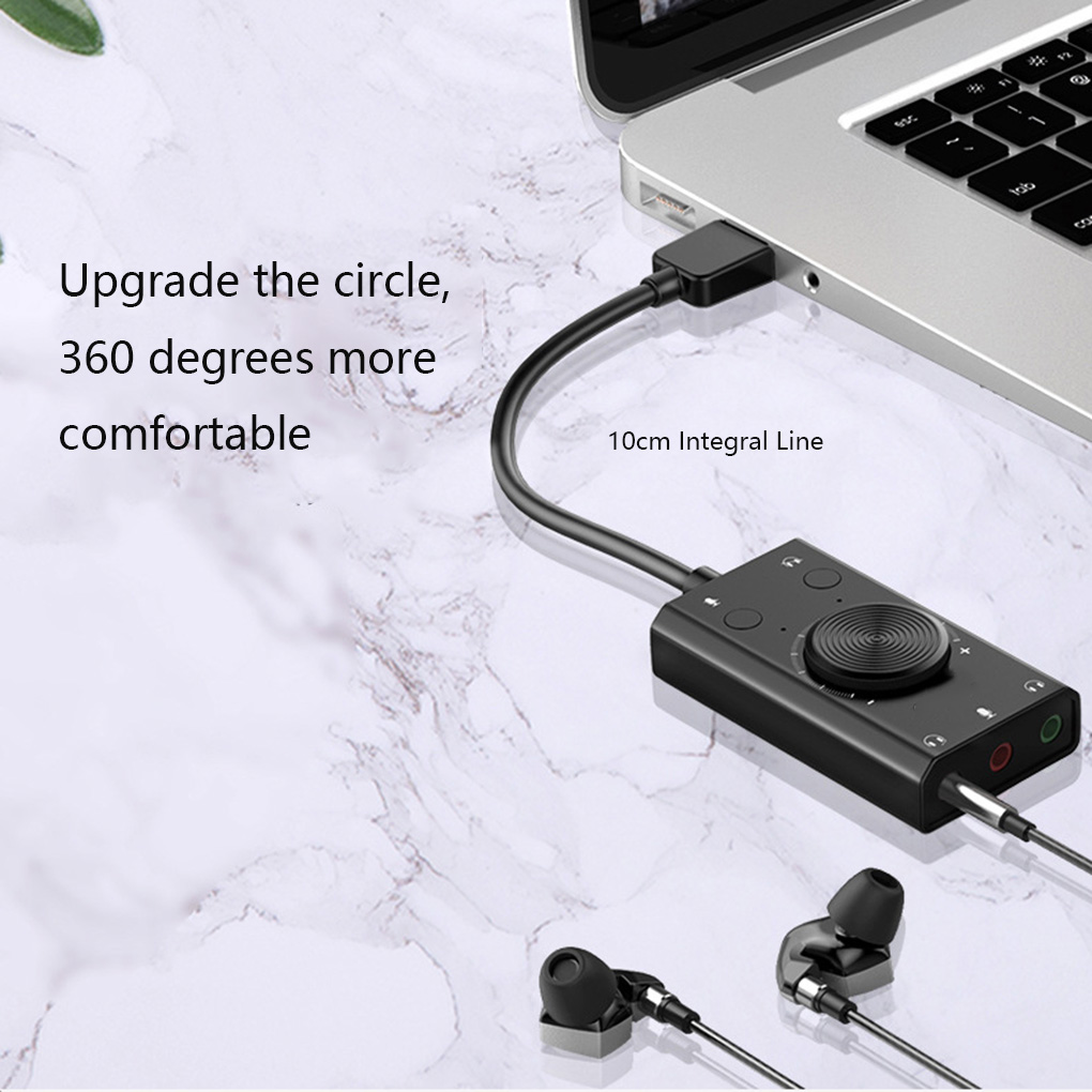 ORICO Portable USB External Sound Card Microphone Earphone 2-in-1 3-Port Output Laptop PC Computer Adapter