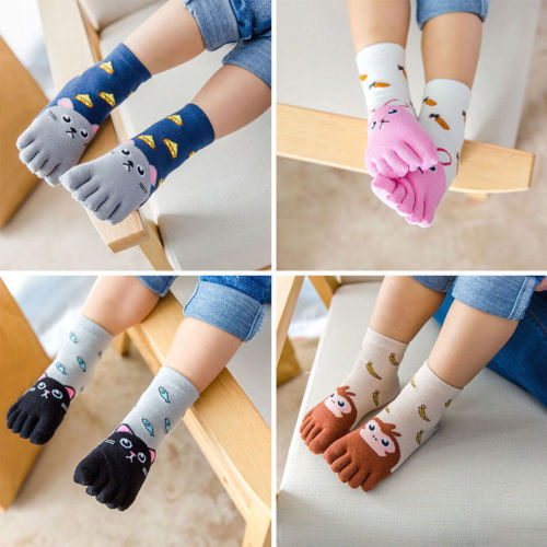 Emmababy Cute Baby Kids Girls Boys Cute Soft Five Fingers Cartoon Animal Socks Hosiery Toe Socks Ankle Socks