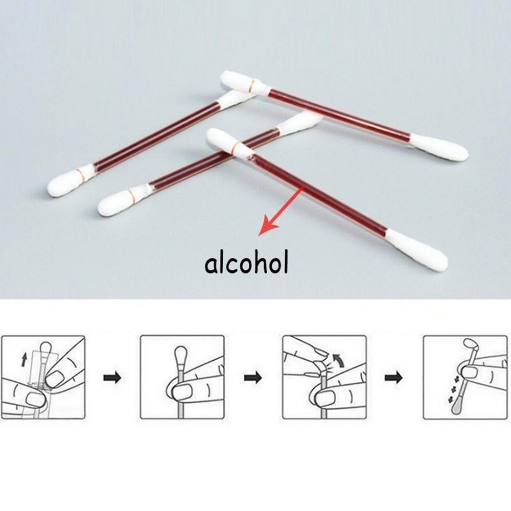 10pcs Cotton Swab Buds Iodine Inside Travel Outdoor Emergency Medical Assistance Eyeshaow Blending Nose Ears Cleaning Tools