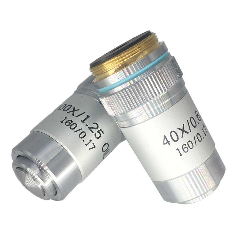 4X 10X 20X 40X 60X 100X Achromatic Objective Lens 195 mm Conjugate Distance HD DIN for Biological Microscope 160/0.17