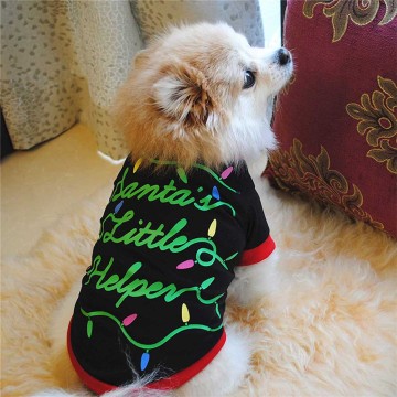 Pet Dog Vest Puppy Cotton Breathable Christmas vest Cute Black Lights Pattern Shirt Vest Clothes Costume New Year Xmas for Home