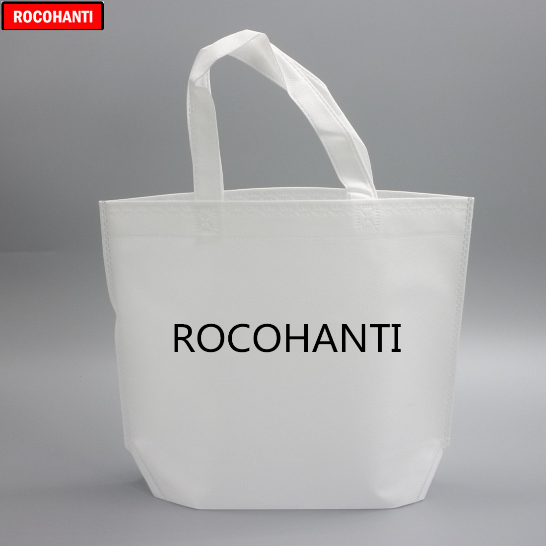 100X Customized Logo Printing Recyclable PP White Non Woven Shopping Bag Reusable Folding For Trading Show Promotional Shoe Bag