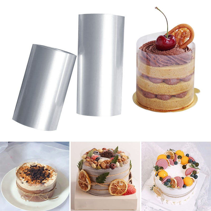1 Roll Transparent Clear Cake Baking Collar Kitchen Cake Wrapping Tape Surround Film Lining Rings Cake Decorating Mold