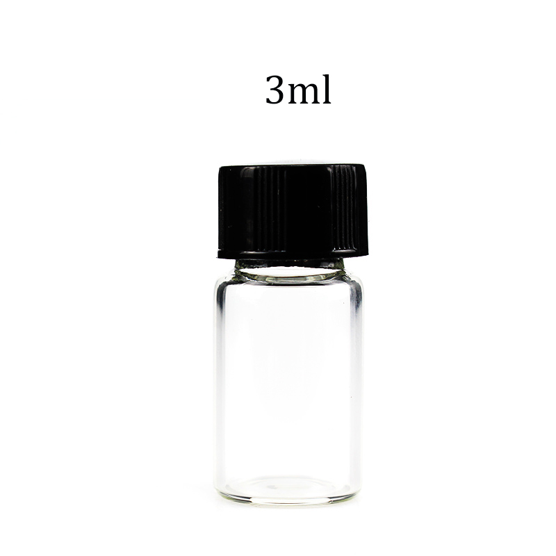 LAB 3ml to 50ml Transparent clear Glass sample bottles essential oil bottle Lab Chemistry Vial Container