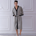 Men's Waffle Bath Robes Dressing Gown Sleeve Solid Soft Bathrobe Peignoir Nightgowns Sleepwear Kimono Robes Male Bathrobes Man