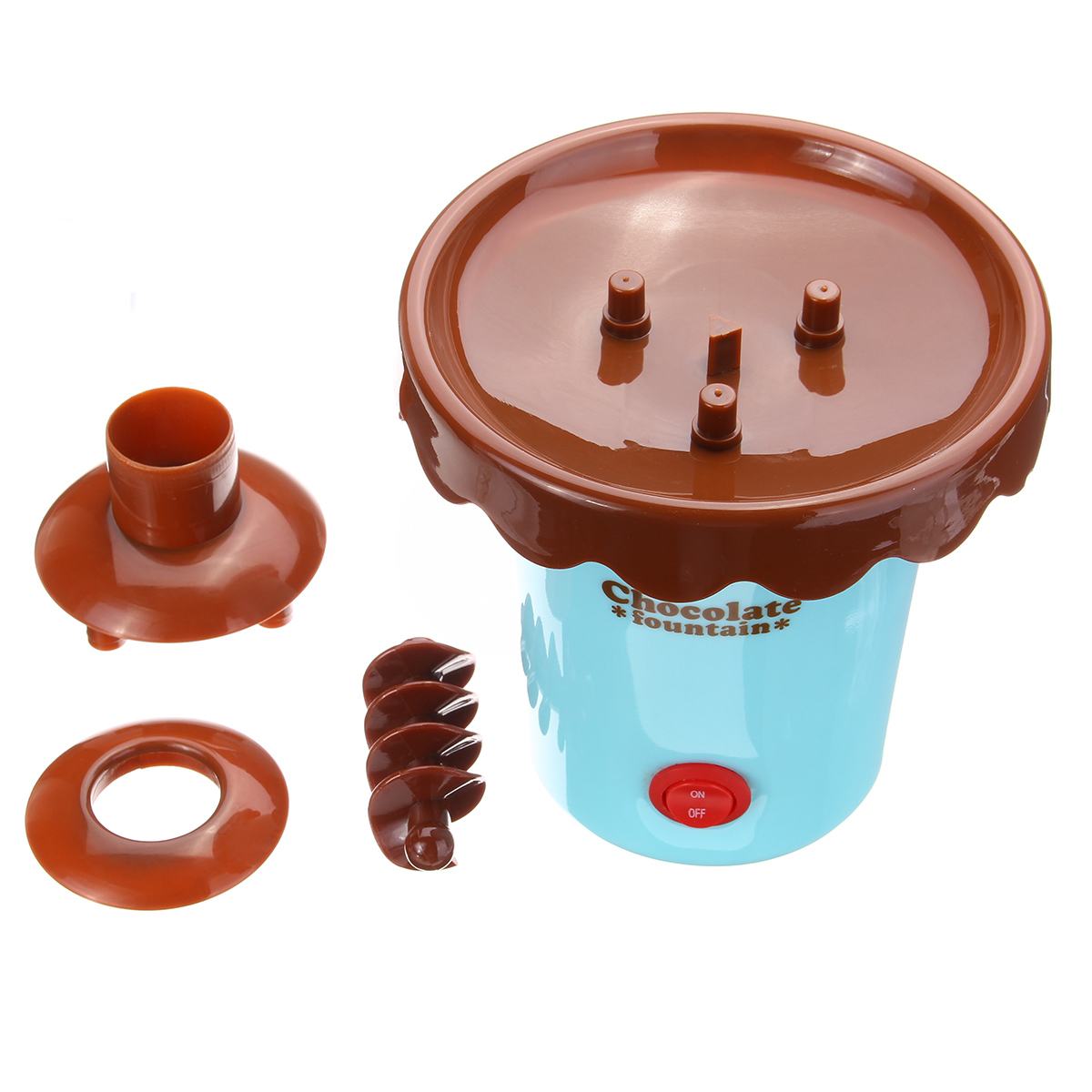 2 Tiers Mini Chocolate Fondue Maker Fountain Party Waterfall Melting Machine for Fruits Marshmallows Cookies Cake Wedding Party