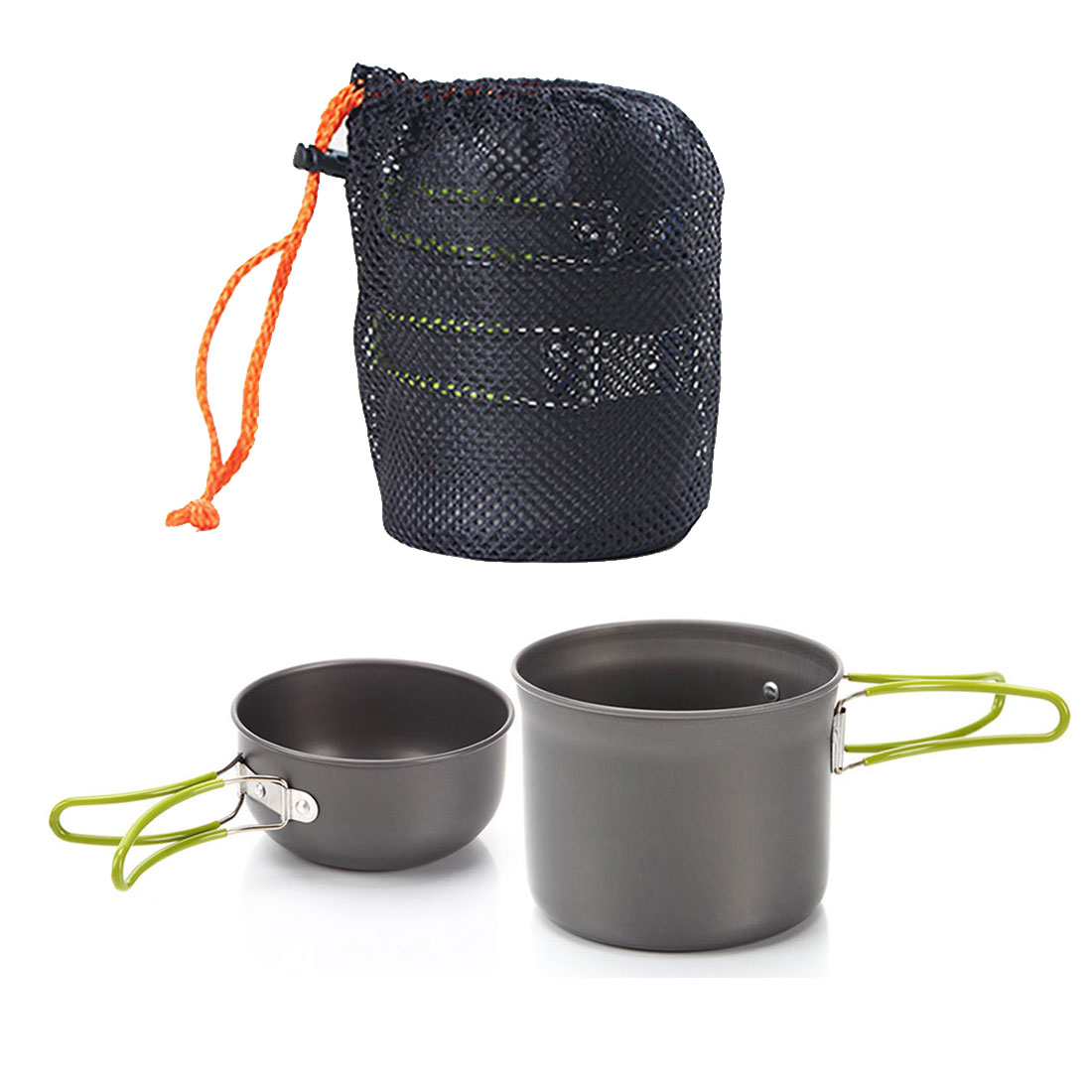 NEW Non-stick Pots Pans Bowls Portable Outdoor Camping Hiking Cooking Set Cookware Good Quality kamp malzemeleri