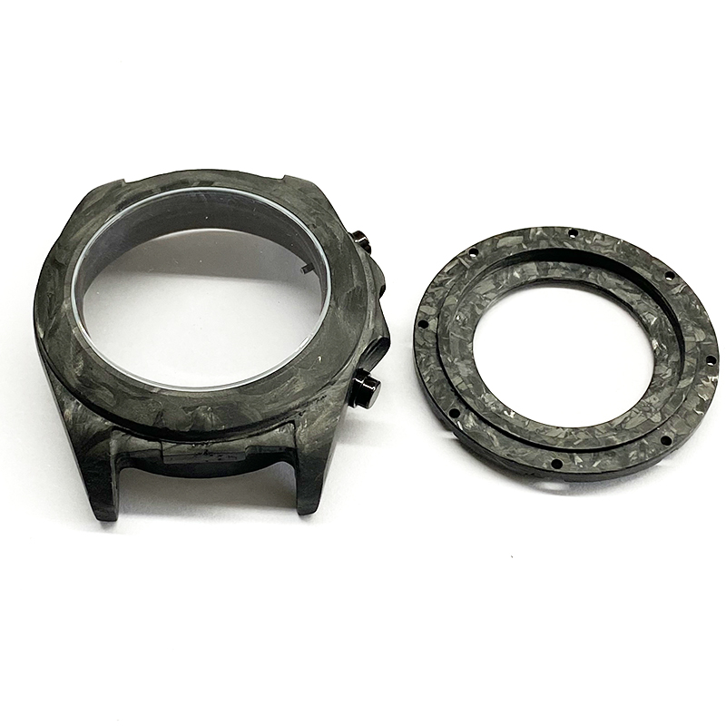 round carbon fiber watch case