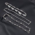 Barbed Wire Thorns Necklace Hip-Hop Rock Style Flame Choker DIY Charm Jewelry Crafts Findings For Man and Woman A2353