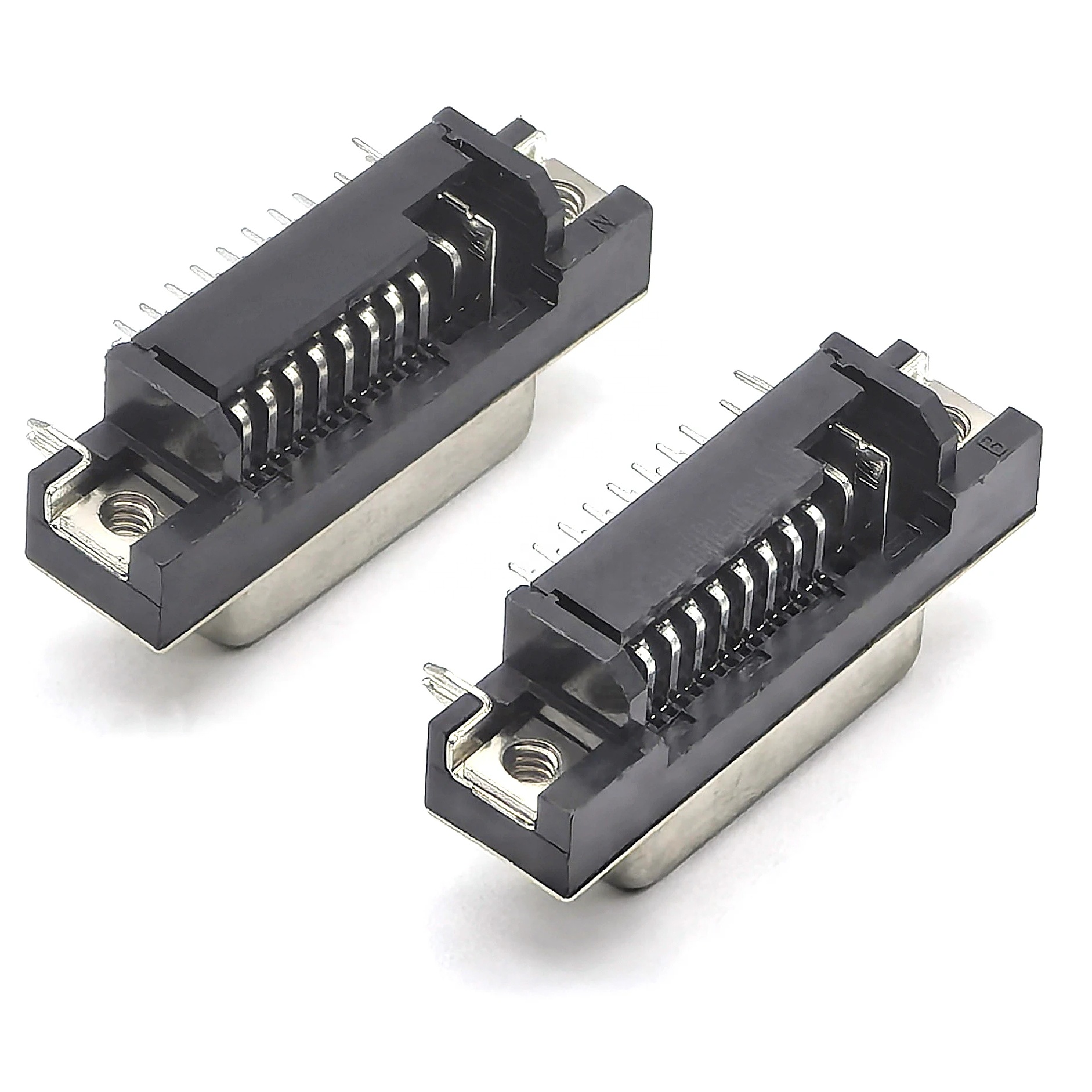 DVI Connector Right Angle DIP Female Black With Selective Gold Plating and Riveting Including Screws  29P