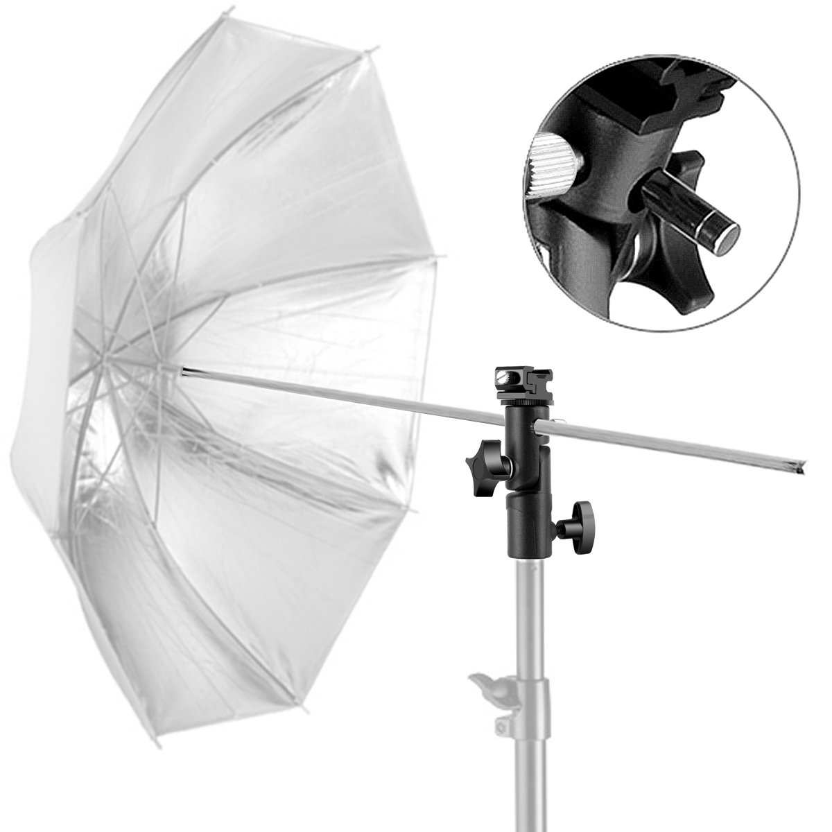 Camera Flash Speedlite Mount, Professional Camera Swivel Light Stand Bracket Umbrella Holder Shoe Mount For Canon Ni-kon Pentax