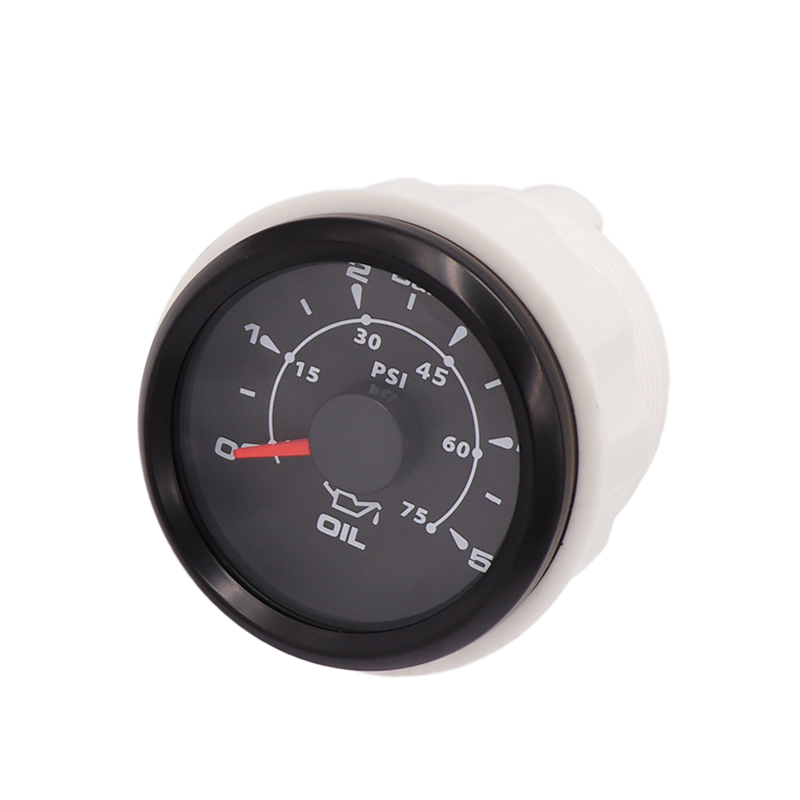 Pack of 1 52mm Pointer Oil Pressure Gauges 0-5Bar Waterproof Oil Pressure Meters 0-75psi LCD for Auto Truck Boat Vessel Yacht RV