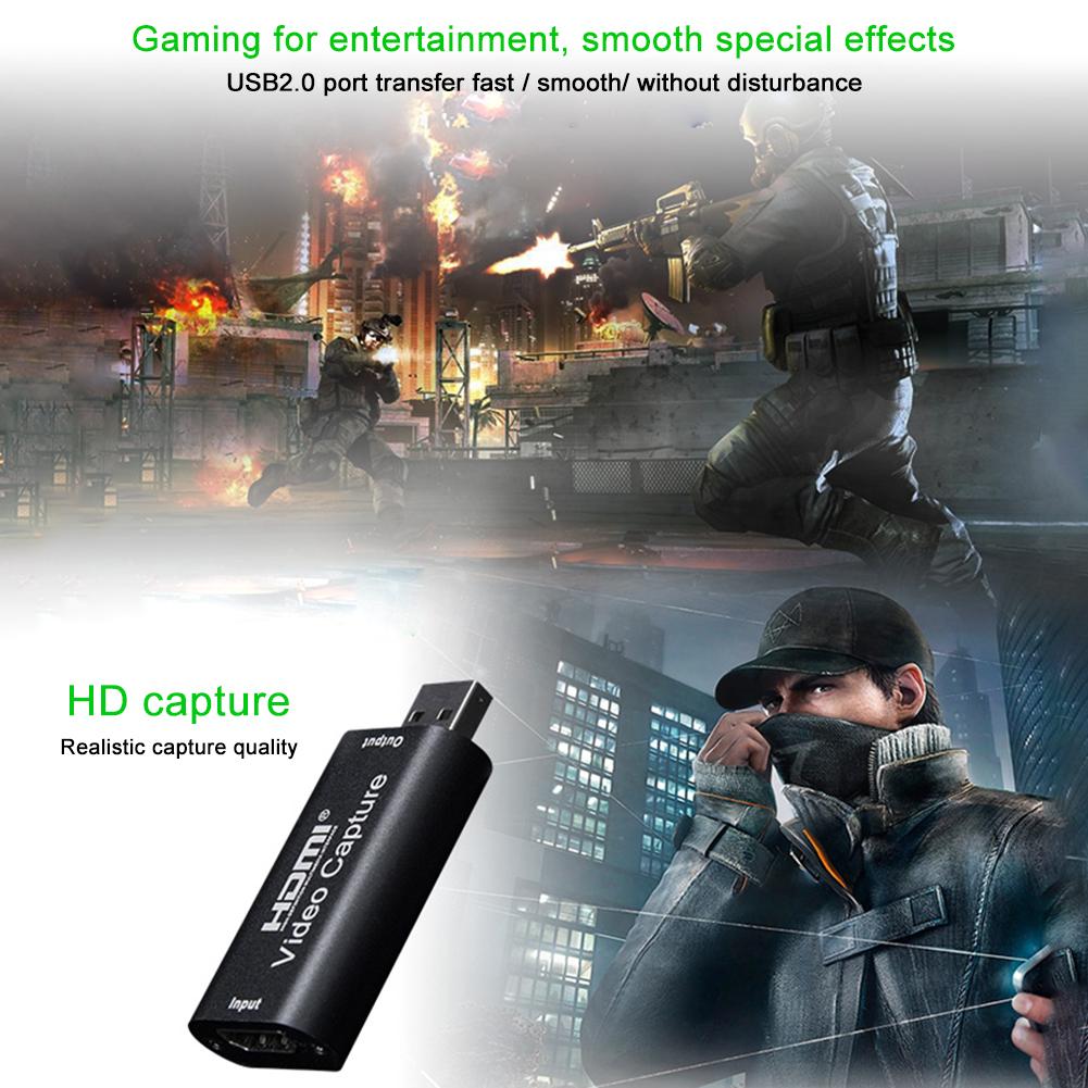 Mini 1080p Video Capture Card 4K Game Capture Cards HDMI to USB 2.0 Record Via DSLR Camcorder Camera for HD Live Streaming