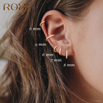 Roxi 925 Sterling Silver Earrings For Women/Men Small Hoop Earrings Ear Bone aros Tiny Ear Nose Ring Girl aretes ear hoops A30