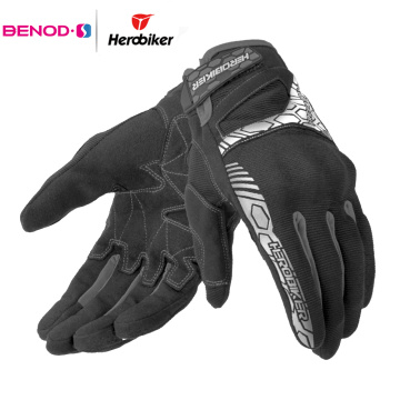 HEROBIKER Breathable Motorcycle Gloves Touch Screen Moto Gloves Men Riding Gloves Motorcycle Wearable Guanti Moto Black M-2XL