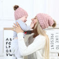 Infant Baby Boy Girl & Mom Winter Knit Warm Soft Beanie Hat Hairball Cap for Adult Children Family Matching Caps Hats