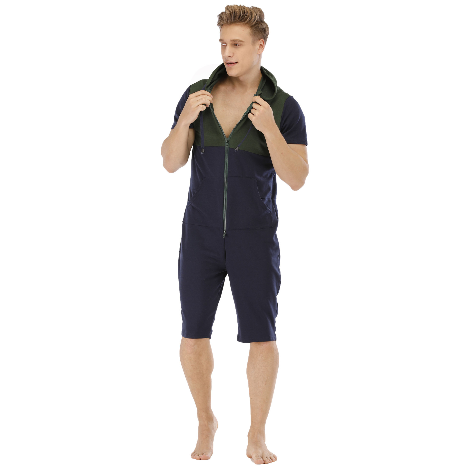 Men's Spring And Summer Short-sleeved Sweatshirt One-piece Home Wear Summer Casual Sleepwear Men Pajamas