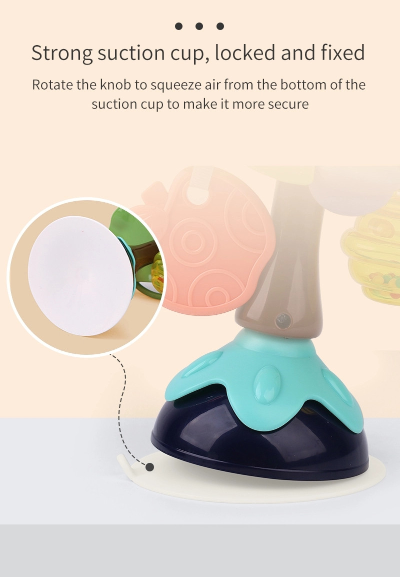 Suction Base High Chair Interactive Baby Rattle Toy for 0-12 Months Early Learning Toy for Boy Girl