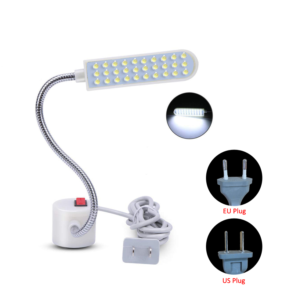Industrial Lighting EU US plug AC110-265V 10/20/30LED Working Lamp Sewing Clothing Machine Light Home Sewing Machine Accessories