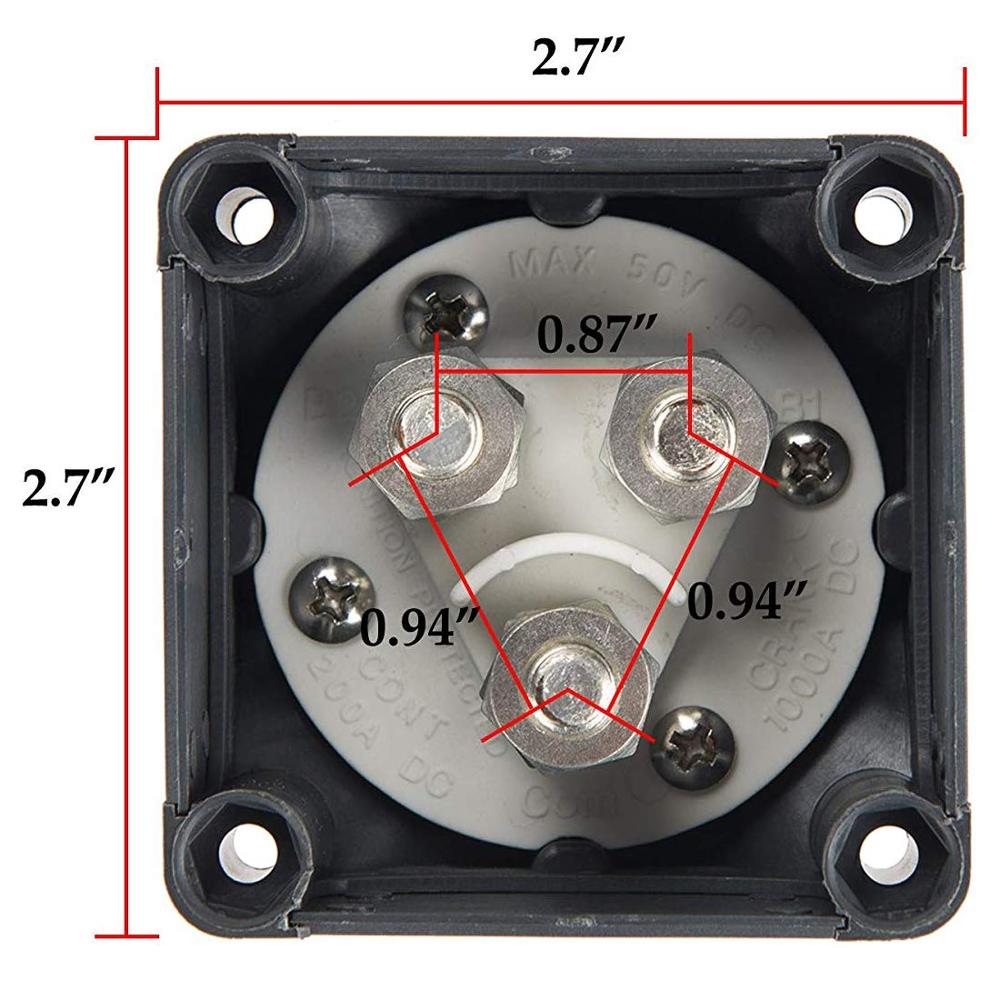 Fit for Car/Vehicle/RV/Boat/Marine 20 Battery Power Cut Off Kill Switch 12-60V 3 Position Disconnect Isolator Master Switch