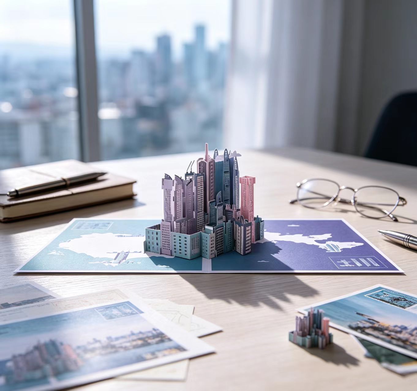 pop up building card