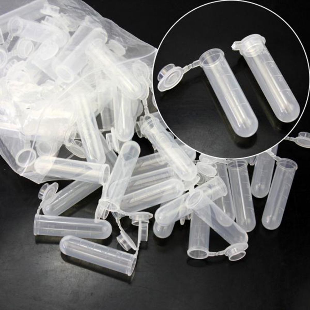 50Pcs 5 ml Centrifuge Test Tube Multi-purpose Clear Plastic Tube Empty Sample Storage Container Round Bottom EP tube With Scale