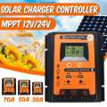 12V/24V 30A 50A 70A MPPT Intelligent Dual USB LCD Display Solar Charge Controller Solar Panel Battery Regulator