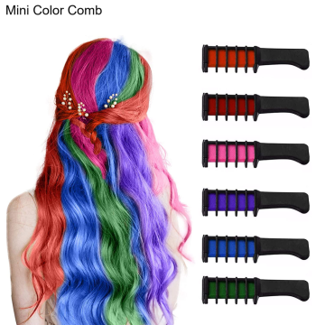 Disposable Fashion 6 Color Temporary Hair Chalk Color Comb Dye Cosplay Colorful Hair Styling Dyeing Pigment Small Comb