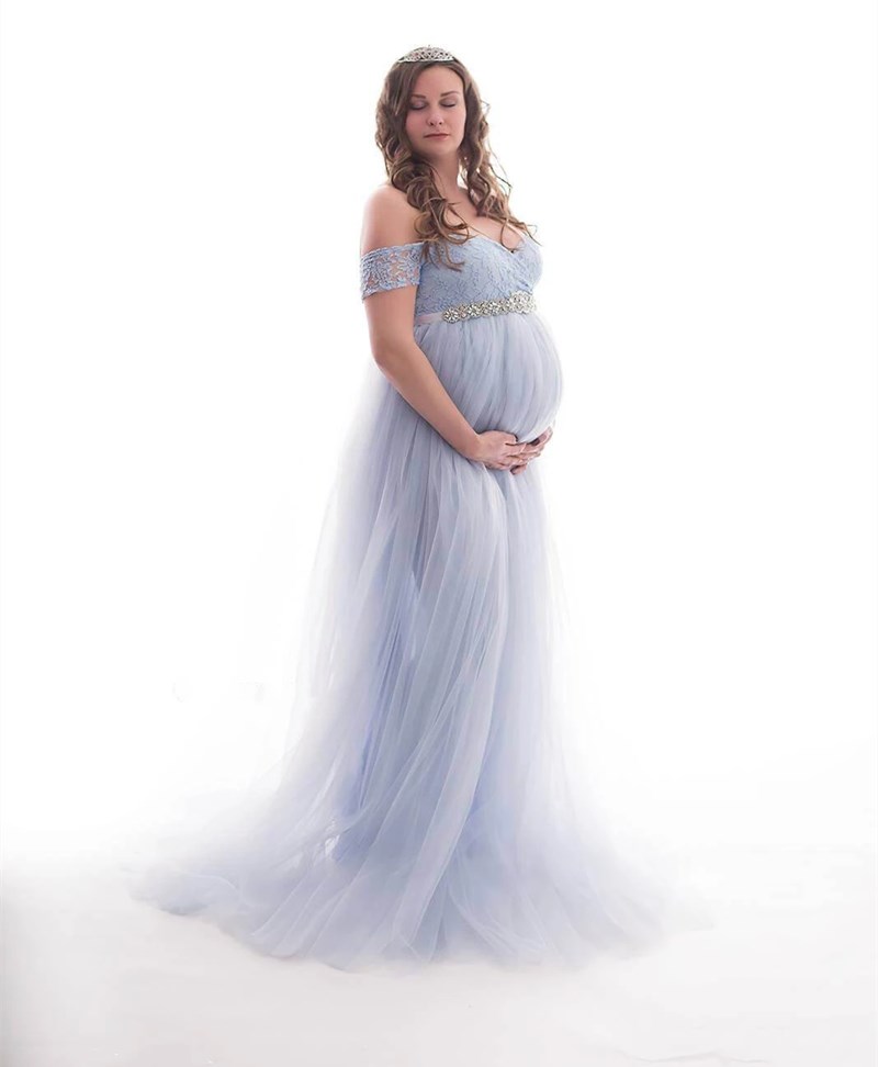 2020 Tulle Maternity Dress For Photo Shoot Pregnancy Long Tulle Dress For Photography Baby Shower Dresses Maternity Photography