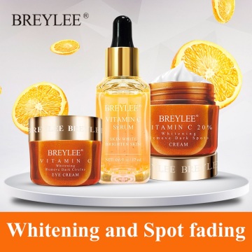 BREYLEE Vitamin C Whitening Set Face Serum Facial Cream Mask Fade Freckles Spots Melanin Eye Cream Remove Dark Circles Skin Care