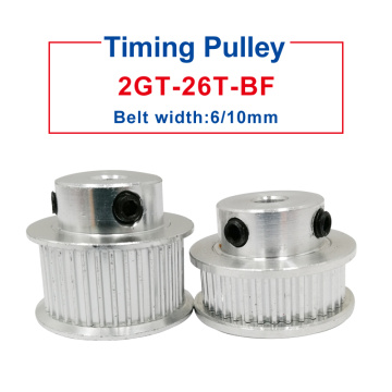 GT2 timing pulley 26 Teeth Bore 4/5/6/6.35/8 mm belt pulley width 7/11mm fit for GT2 timing belt width 6/10 mm 3D Printer parts