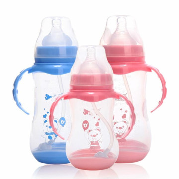 Anti-Colic BPA Free Natural PP Milk Feeding Bottle Wide Mouth Water Bottle Handle Cup Cover Baby Bottle