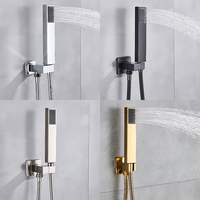 Shower Faucets Wall Mount 3 Function Chrome Bath Shower Faucet Set Waterfall Rainfall Shower Head Handshower Mixer Tap Bath