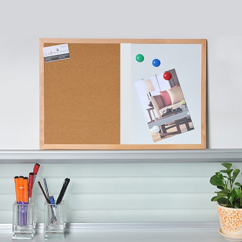 Message Cork Board Wood Whiteboard Drawing Combination Bulletin Magnetic Board