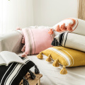 Knitted Cushion cover Home Decoration Fringed Tassels 45x45cm/35x50cm Cotton Thread Pillow Cover Pink Black Nordic Style