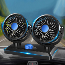12V Mini Electric Car Fan Low Noise Car Air Conditioner 360 Degree Rotating Cooling Dual Fan For Car Cooler Car Radiator Summer