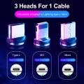 USB Magnetic Charging Cable for Micro Type-C 8 Pin Fast Charging Cable for Iphone Huawei Samsung Android Mobile Phone Cord WireB