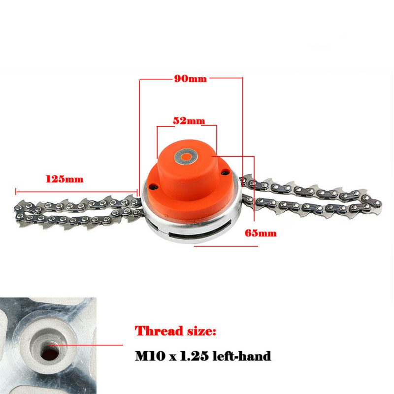 FNICEL Standard M10 Trimmer Head Chain Brush Cutter Garden/Grass Trimmer Head Upgraded with Thickening Chain for Lawn Mower